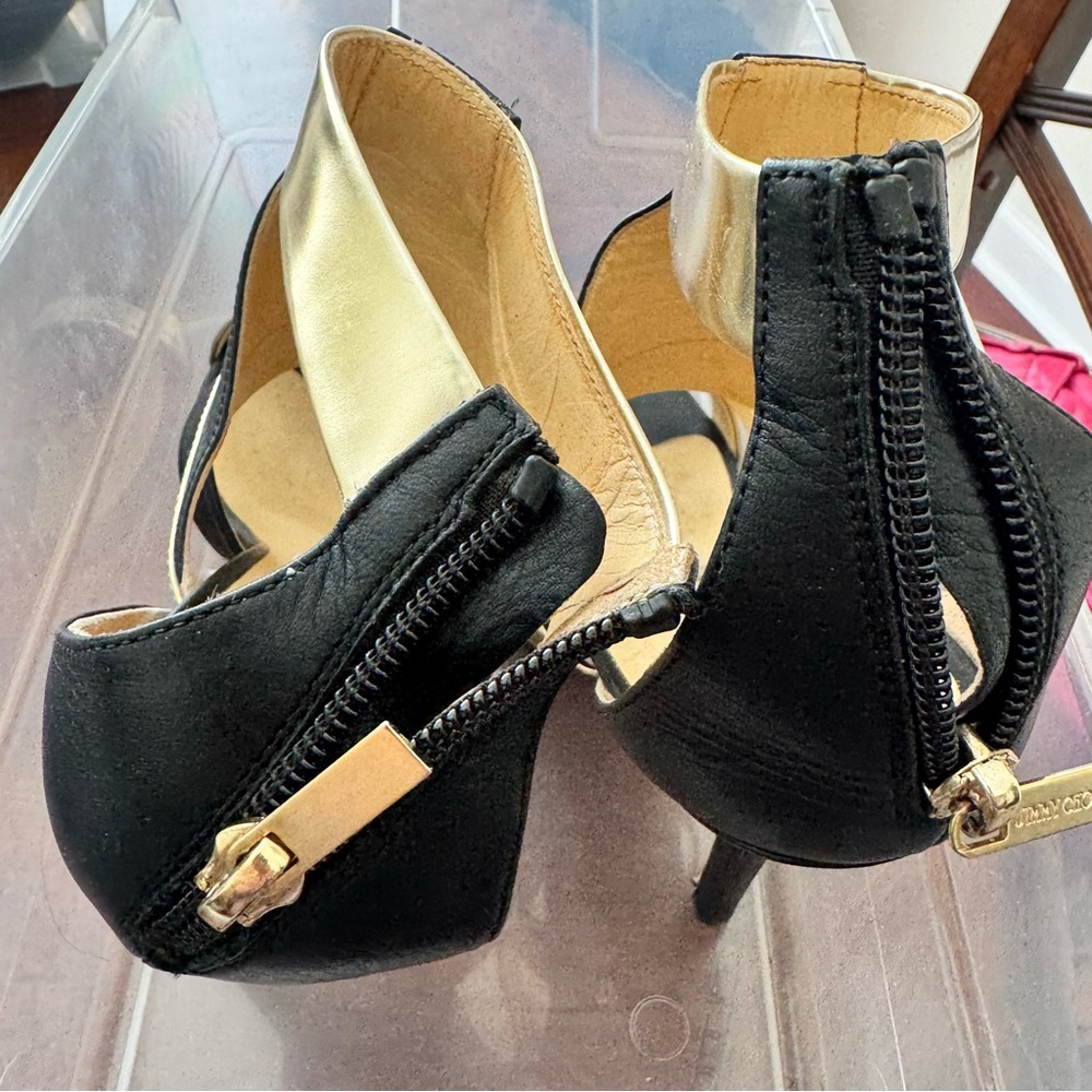 Jimmy Choo Black and Gold Heels - Picture 9 of 9